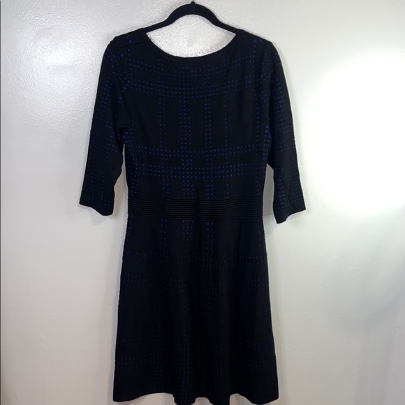 Lane Bryant Black and Blue Patterned 3/4 Sleeve Dress - Picture 6 of 11